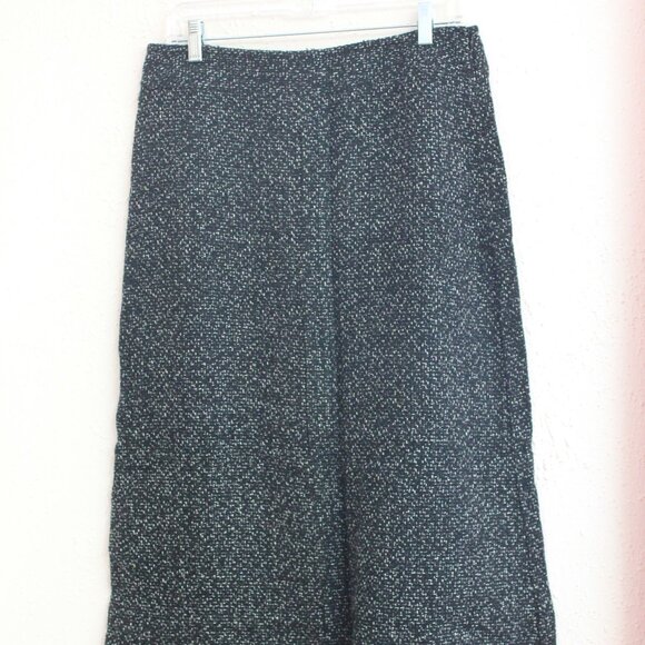 #394 Chico's Black Grey Speckled Dressy Skirt Size 2 (12) - Picture 1 of 10